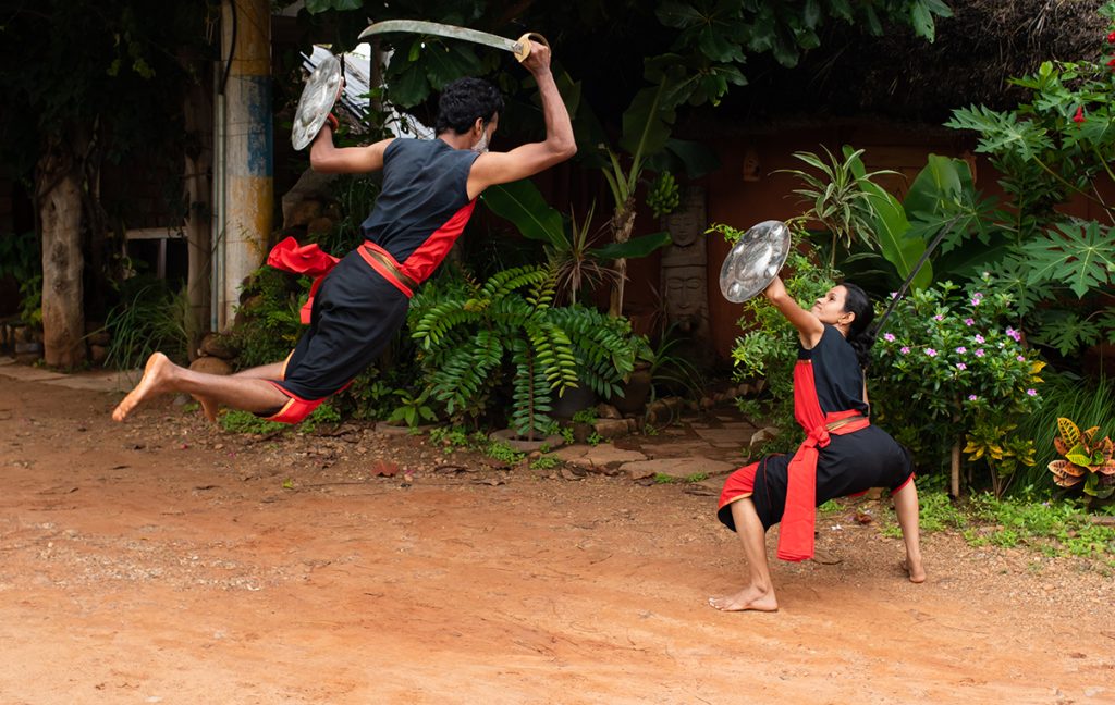 kalari artists performing outdoors