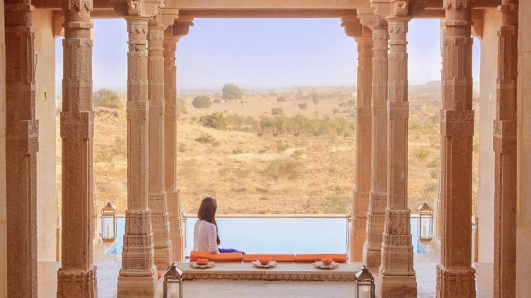 Pool view Suryagarh Jaisalmer 768x432