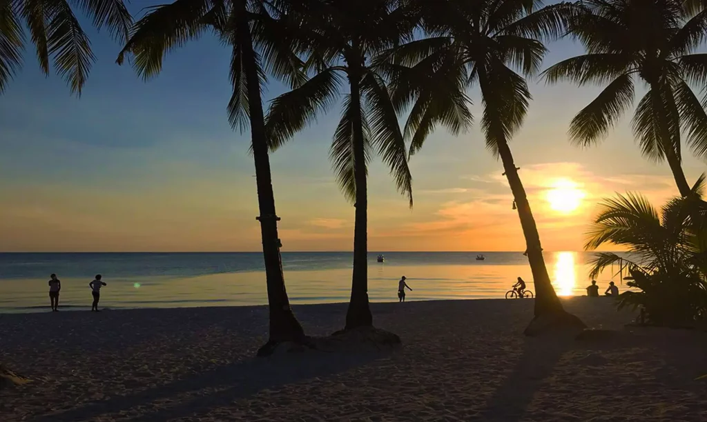 White Beach Boracay at sunset, Philippines